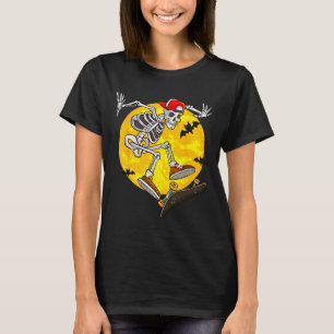 Skateboard Skeleton Funny Halloween Costume Skate T-Shirt