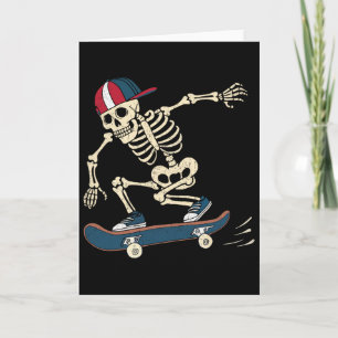 Skateboard Skeleton Halloween Skateboarding Skater Card