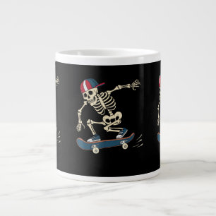 Skateboard Skeleton Halloween Skateboarding Skater Large Coffee Mug