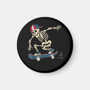 Skateboard Skeleton Halloween Skateboarding Skater Magnet