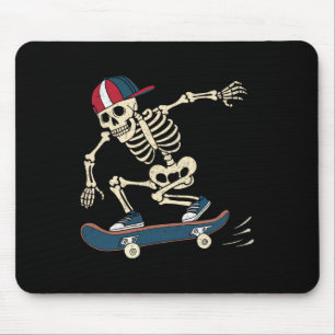 Skateboard Skeleton Halloween Skateboarding Skater Mouse Pad