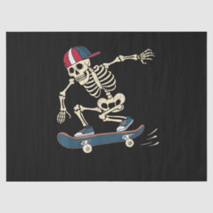 Skateboard Skeleton Halloween Skateboarding Skater Tissue Paper