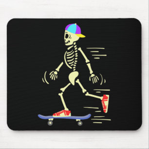 Skateboard Skeleton Skateboarding Mouse Pad