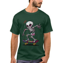 skateboard skull Dark Aesthetic Gothic T-Shirt