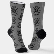 Skateboard Socks Go With The Flow on Grey 