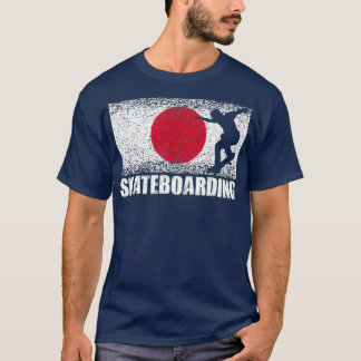 Skateboard Sport Japan Flag Japanese T-Shirt