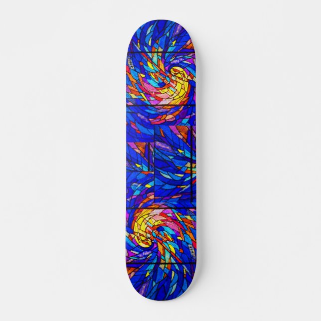 Skateboard-Stained Glass-J&R Lamb Studios 3 Skateboard (Front)