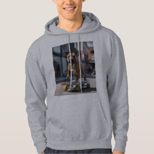 Skateboard Stunt: A Staffy on the Move Hoodie