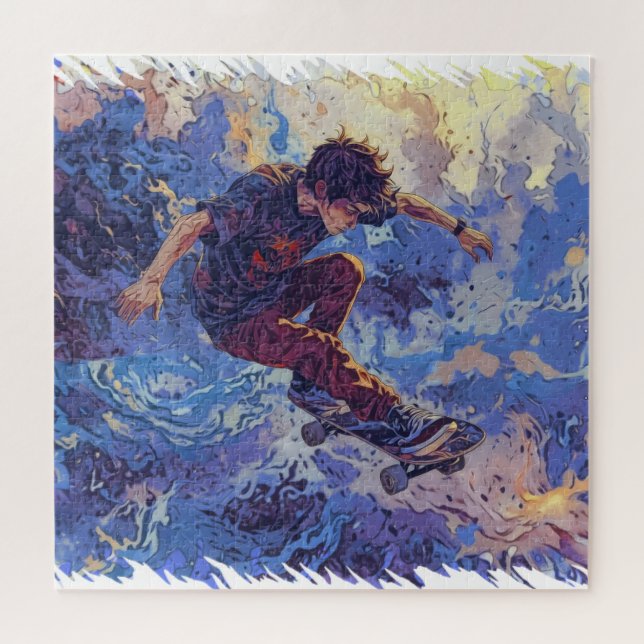 Skateboard Surfing - Skateboarder Jigsaw Puzzle (Horizontal)