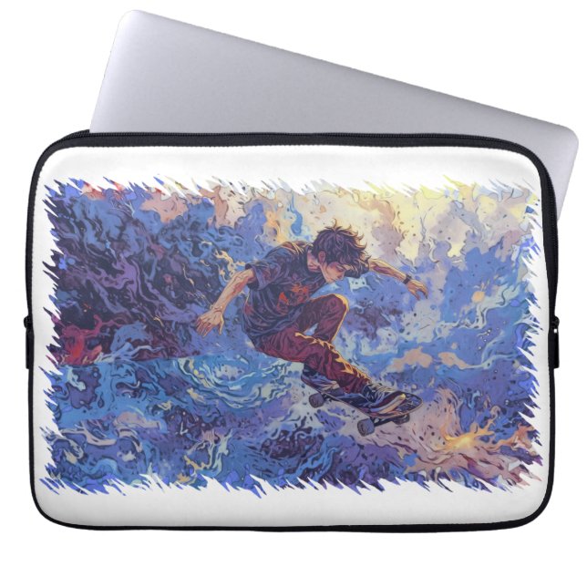 Skateboard Surfing - Skateboarder Laptop Sleeve (Front)