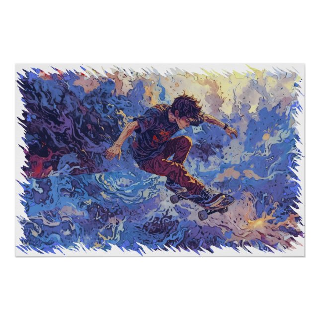 Skateboard Surfing - Skateboarder Poster (Front)