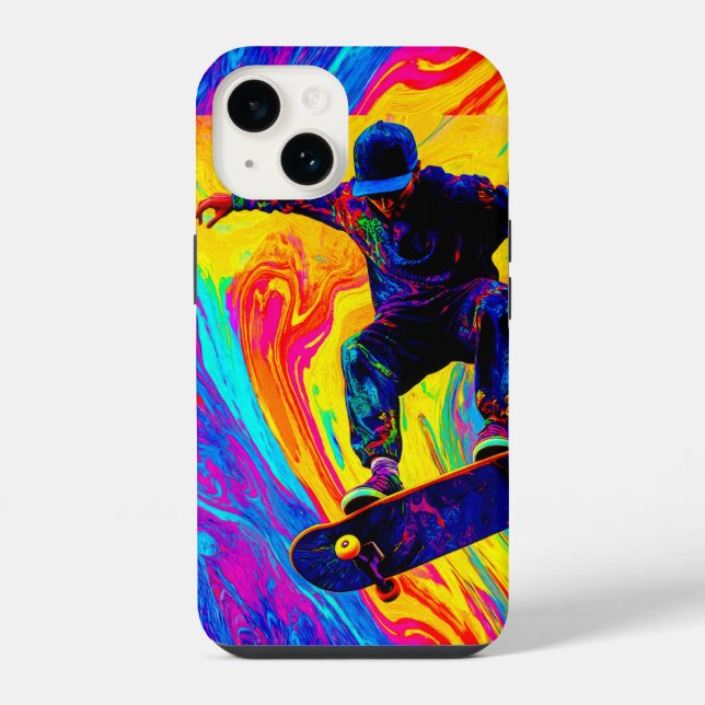 Skateboard Through Colours iPhone Case (Back)