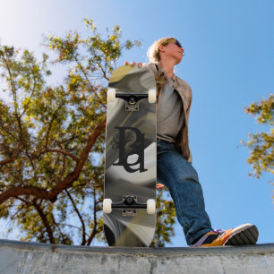 Skateboard Trend Abstract Art Black White Gold