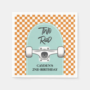 Skateboard Two Rad 2nd Birthday Napkin