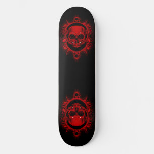 skateboard  Two Red Skeleton Heads