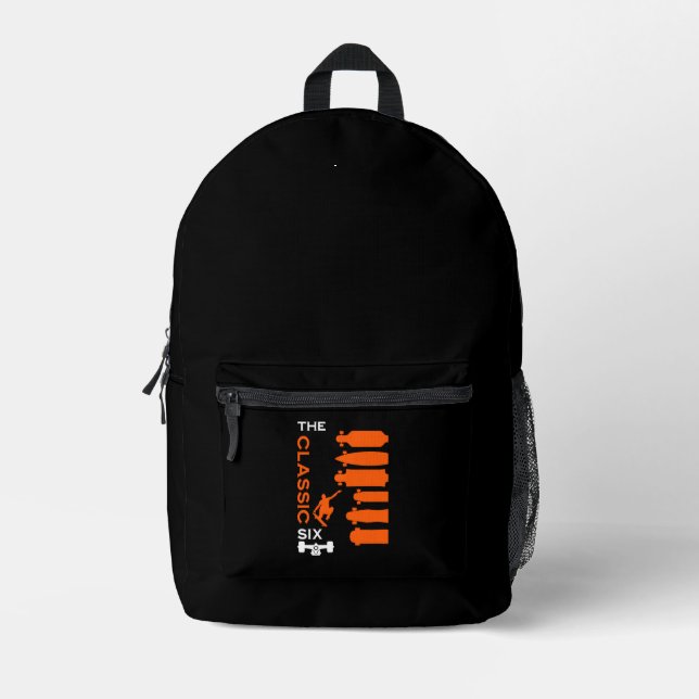Skateboard Types Printed Backpack (Front)