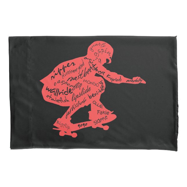 Skateboard Typography - Pillow Case (Front)