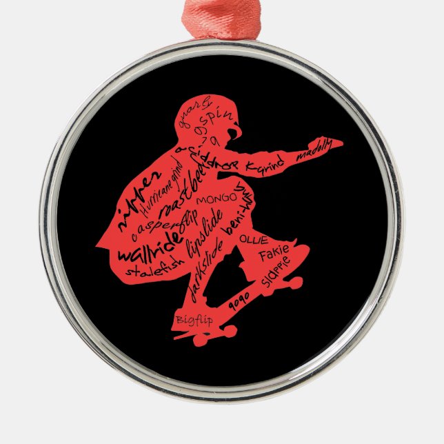 Skateboard Typography - Xmas Ornament (Front)