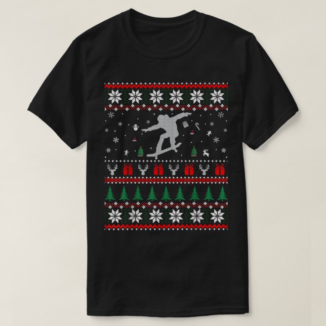 Skateboard Ugly Christmas Sweater  (Design Front)
