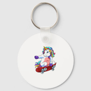 Skateboard Unicorn Lover Skateboarder Skateboardin Key Ring
