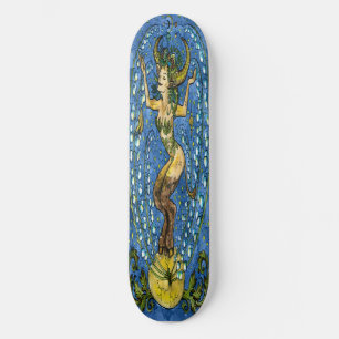 skateboard Vintage Elegant  Blue lady 