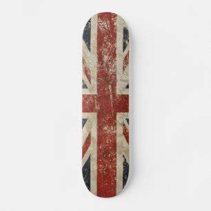 Skateboard - Vintage Faded Union Jack Flag