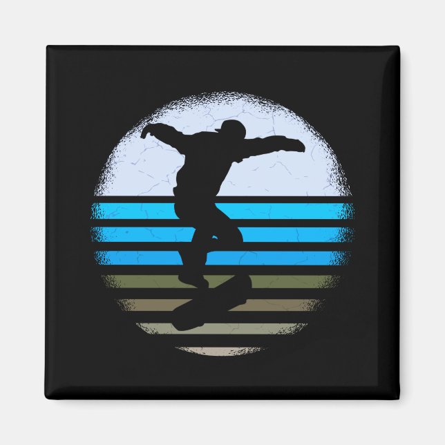 Skateboard Vintage Retro Magnet (Front)
