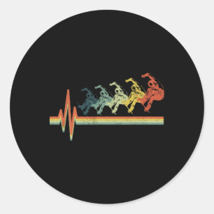 Skateboard Vintage Skate Retro Love Skateboarding Classic Round Sticker