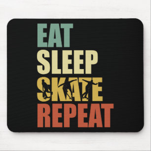 Skateboard Vintage Skater Skateboarding Eat Sleep Mouse Pad
