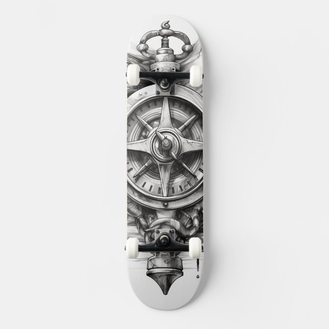 Skateboard with a compass (Front)