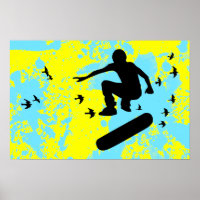 skateboard with birds