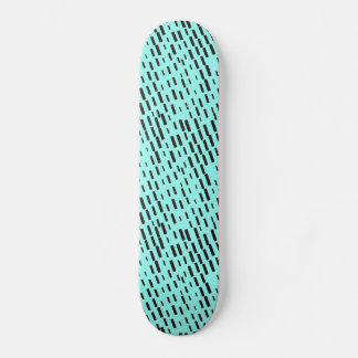 Skateboard with black abstract print.