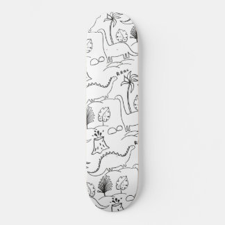 Skateboard with cute dinosaurs.