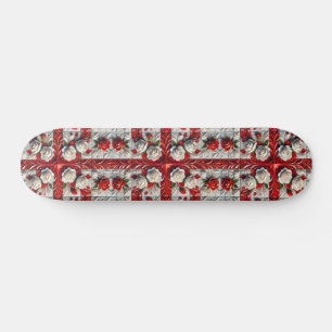 Skateboard with English Roses Design