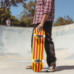 Skateboard with flag of Catalonia<br><div class="desc">Add a bold touch of Catalan pride to your ride with this patriotic skateboard featuring the striking flag of Catalonia! Designed to showcase the iconic red and yellow stripes of the Senyera, this skateboard blends style and functionality for riders who want to express their cultural heritage. Crafted with high-quality materials,...</div>