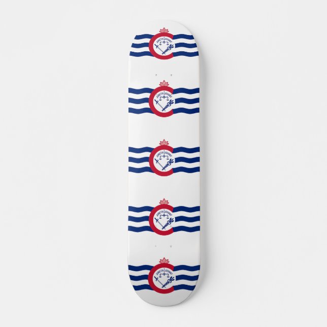 Skateboard with flag of Cincinnati, Ohio, USA (Front)