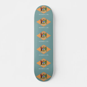 Skateboard with flag of Delaware