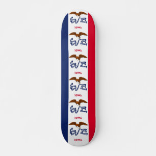 Skateboard with flag of Iowa