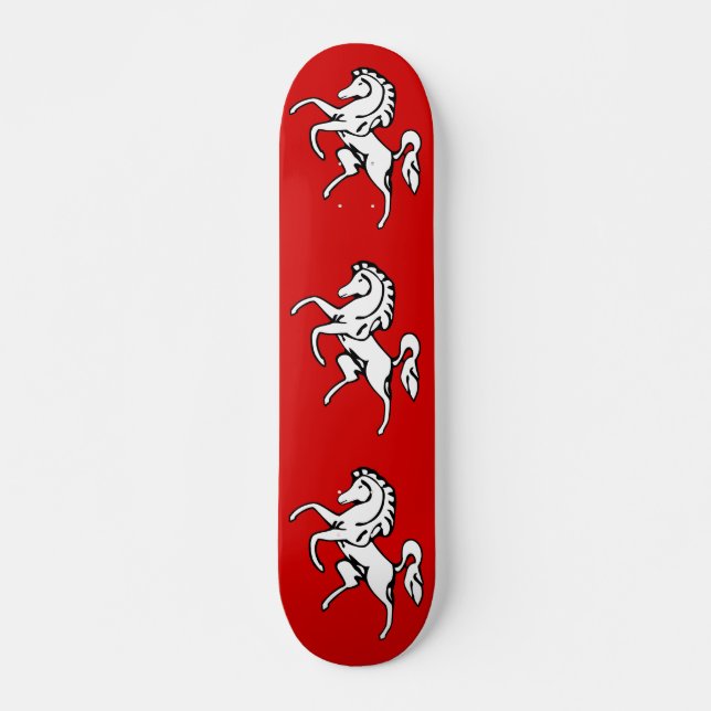 Skateboard with flag of Kent, England (Front)