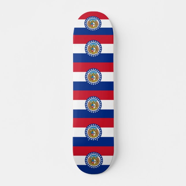 Skateboard with flag of Missouri (Front)