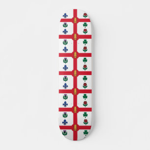 Skateboard with flag of Montreal, Canada