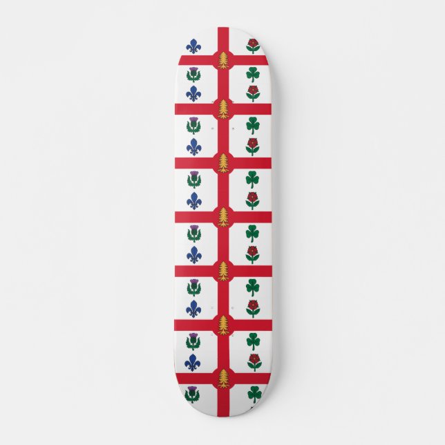 Skateboard with flag of Montreal, Canada (Front)