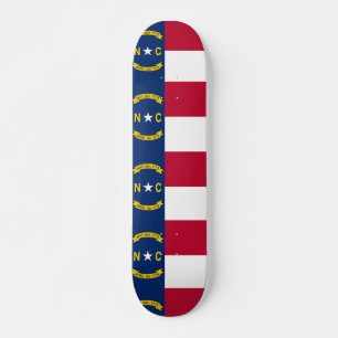 Skateboard with flag of North Carolina
