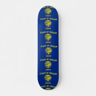 Skateboard with flag of Oregon