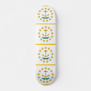 Skateboard with flag of Rhode Island