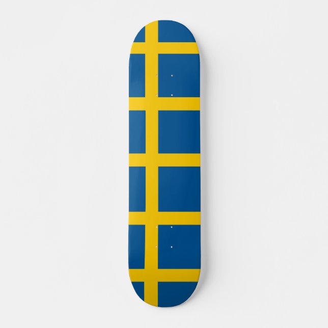 Skateboard with flag of Sweden (Front)