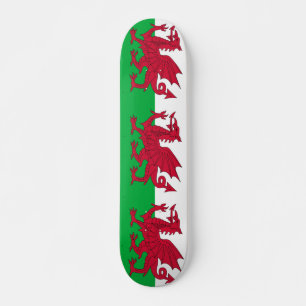 Skateboard with flag of Wales
