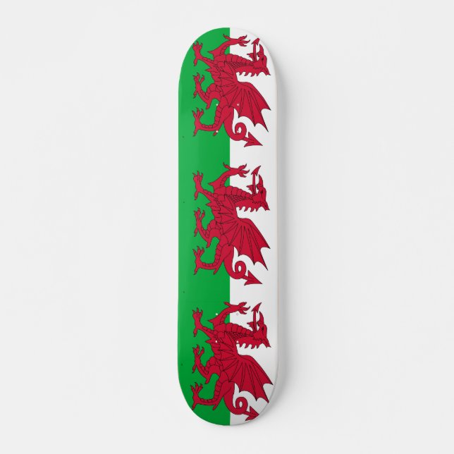 Skateboard with flag of Wales (Front)