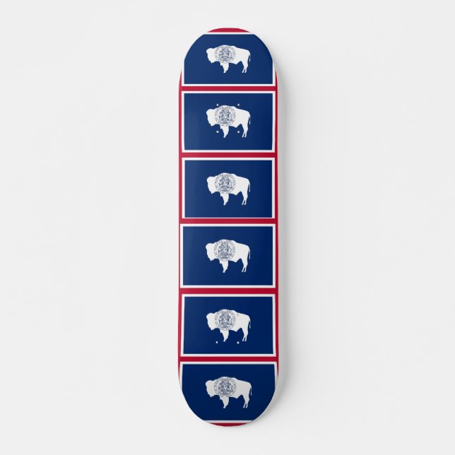 Skateboard with flag of Wyoming (Front)