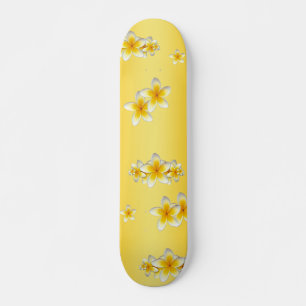 Skateboard with Frangapani flower